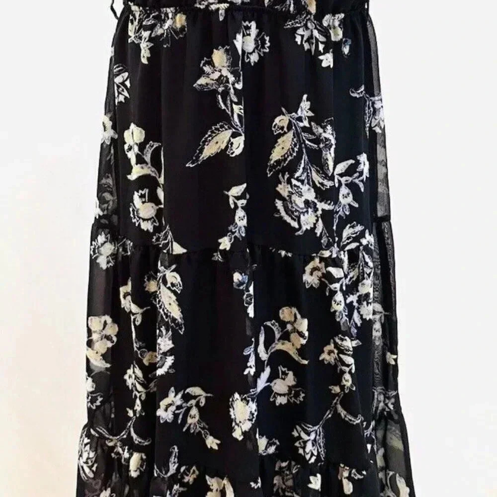 NWT WALLFLOWER Women Sleeveless Pullover High Neck Lined Floral Maxi Dress Large - Picture 7 of 13
